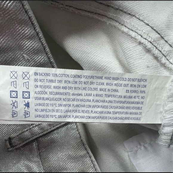 Forever 21 Silver Metallic Coated Cutoff Denim Jean Skirt Size Large - Picture 6 of 6